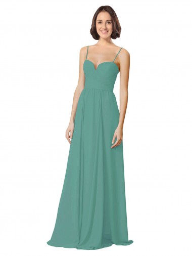 Shop Spaghetti Straps Sweetheart A-Line Chiffon Bridesmaid Dress