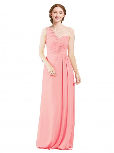 Shop One Shoulder Sweetheart Neckline Long Chiffon Bridesmaid Dress