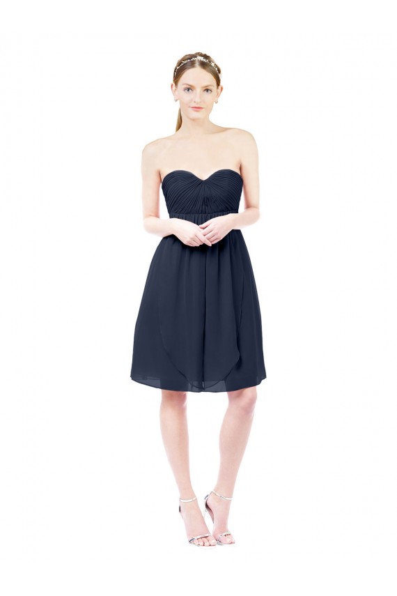 Sweetheart Cocktail Knee Length Chiffon Bridesmaid Dress Open Back