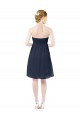 Sweetheart Cocktail Knee Length Chiffon Bridesmaid Dress Open Back