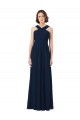 Long Chiffon Bridesmaid Dress V-Neck Top