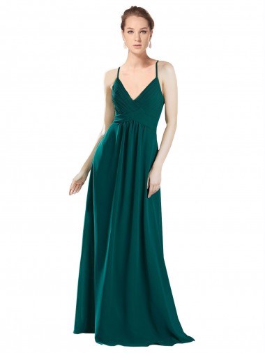 Shop Sexy Chiffon Bridesmaid Dress with Deep V-Neckline