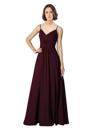 Shop V-Neck Chiffon Bridesmaid Dress with Twist Front Bodice