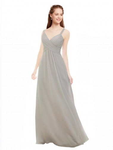 Shop Chiffon Bridesmaid Dress with Ruched Draped Bodice