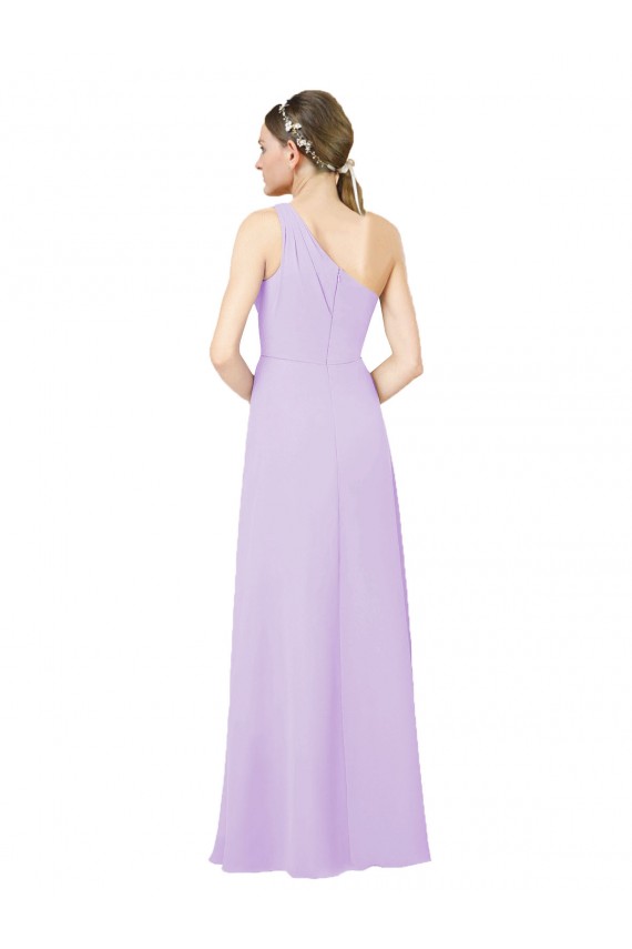 Grecian Inspired Simple One Shoulder Chiffon Bridesmaid Dress with Ruching