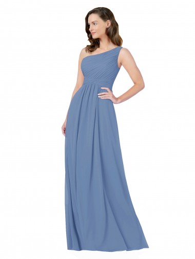 Shop Pleated One Shoulder Chiffon Bridesmaid Dress
