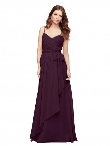 Shop Wrapped Sweetheart Neckline Long Chiffon Bridesmaid Dress 