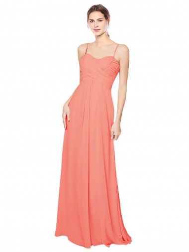 Shop Empire Waist Spaghetti Straps Sweetheart Chiffon Bridesmaid Dress