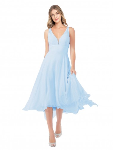 Shop Chiffon Midi Length Keyhole Back Bridesmaid Dress