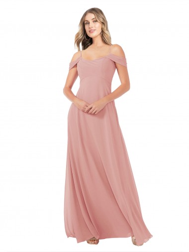 Shop Draped Shoulder Sash Back Chiffon Bridesmaid Dress