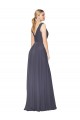 Floor Length High Neck V-Back Chiffon Bridesmaid Dress