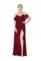 Cold Shoulder Long Mermaid Chiffon Bridesmaid Dress with Straps