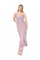 Short Knee Length Chiffon Wrap Bridesmaid Dress with Straps