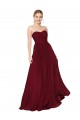 Draped Strapless Long A-Line Chiffon Bridesmaid Dress