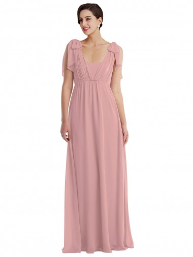 Shop Empire Waist Long Halter Maxi Bridesmaid Dress