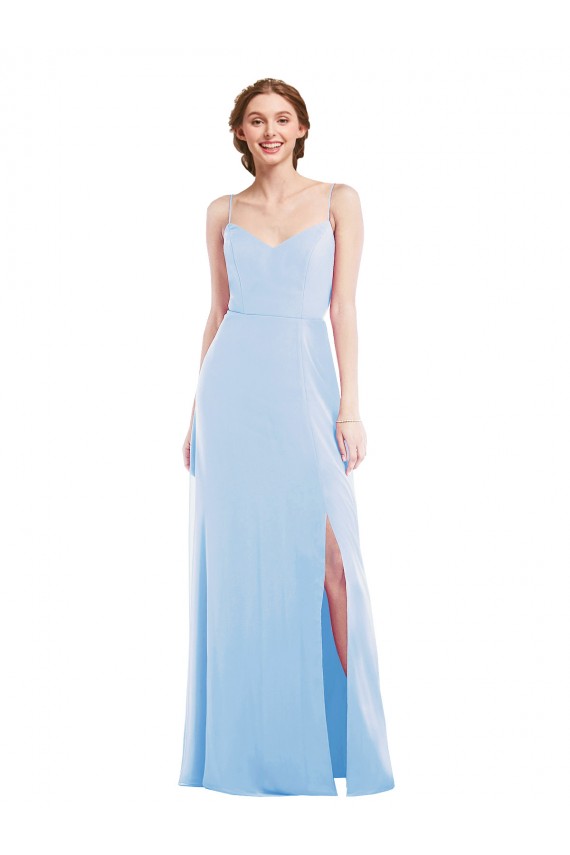 Tie Back Cutout Maxi Bridesmaid Dress with Front Slit