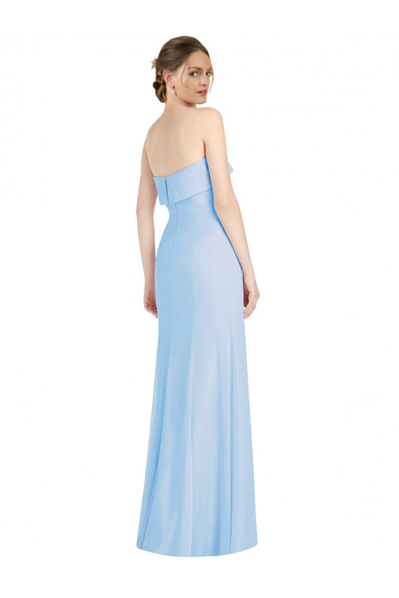 Strapless Trumpet Chiffon Bridesmaid Dress with Thigh high Slit