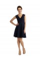 Short V-Neck Lace Bridesmaid Dress with Illusion Back