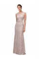 Long Sleeveless All Lace Bridesmaid Dress with Scoop Neckline