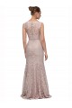 Long Sleeveless All Lace Bridesmaid Dress with Scoop Neckline