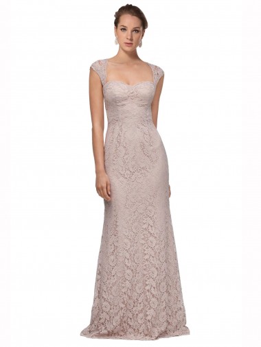 Shop Sweetheart Neckline Cap Sleeves Lace Bridesmaid Dress with Twist
