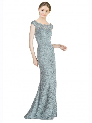Shop Off the Shoulder Mermaid Lace Bridesmaid Dress with Cap Sleeves
