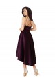 Elegant High Low Satin Bridesmaid Dress with Criss Cross Back