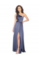 Draped Silky Satin Bridesmaid Dress with Tied Waist