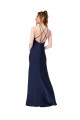 High Neck Satin Bridesmaid Dress with Strappy Back