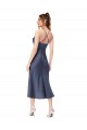 High Low Midi Silky Satin Cowl Neck Bridesmaid Dress