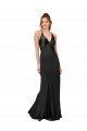 Cowl Back V-Neck Silky Satin Bridesmaid Dress