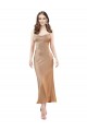 Cowl Neck Silky Satin Midi Length Bridesmaid Dress Low Back