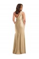 One Shoulder Asymmetrical Cowl Back Silky Satin Mermaid Bridesmaid Dress