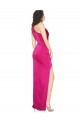 One Shoulder Long Full Length Silky Satin Bridesmaid Dress with Front Side Split
