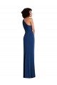Grecian Inspired One Shoulder Twist Draped Maxi Spandex Bridesmaid Dress