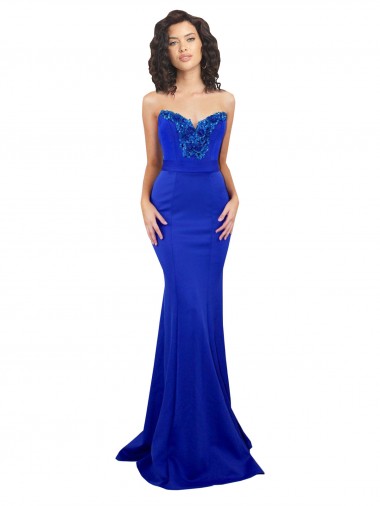 Shop Sweetheart Flower Neckline High Neck Crepe Bridesmaid Dress