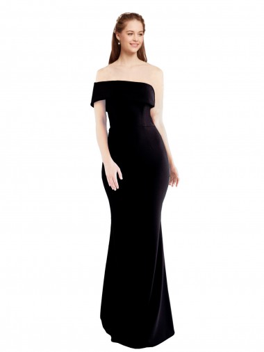 Shop Asymmetrical Draped Off the Shoulder Banded Crepe Bridesmaid Dress
