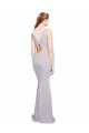 Cut-Out Back V-Neckline Mermaid Crepe Bridesmaid Dress Keyhole Back
