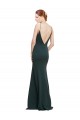 Deep V-Neck and Back Long Crepe Bridesmaid Dress