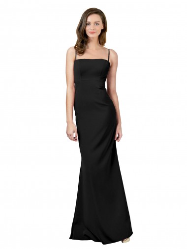 Shop Fit and Flare Slim Crepe Bridesmaid Dress with Cutout Back