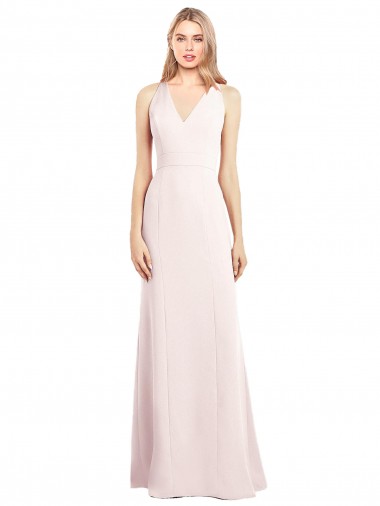 Shop V-Neck Keyhole Back Crepe Trumpet Bridesmaid Dress