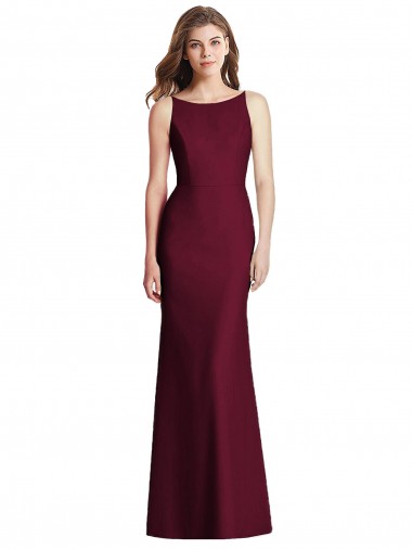 Shop Open Cowl Back Bateau Neck Trumpet Bridesmaid Dress