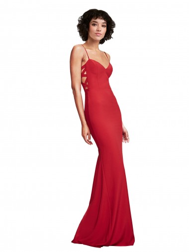 Shop Spaghetti Strap Slip Neckline Crepe Bridesmaid Dress