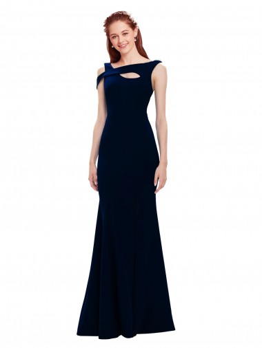 Shop Sleeveless Crepe Mermaid Bridesmaid Dress with Side Slit