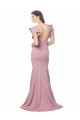 Flutter Sleeves Low V-Back High Round Neck Crepe Bridesmaid Dress