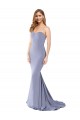 Long Strapless Sweetheart Sweep Train Crepe Bridesmaid Dress with Low Back