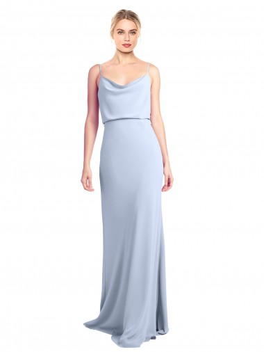 Shop Feminine Cowl Neck Slim Floor Length Stretch Crepe Bridesmaid Dress