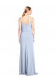 Feminine Cowl Neck Slim Floor Length Stretch Crepe Bridesmaid Dress