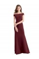 Off the Shoulder Fit and Flare Stretch Crepe Bridesmaid Dress