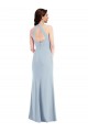 Open Back Halter Maxi Bridesmaid Dress with Draped Bow